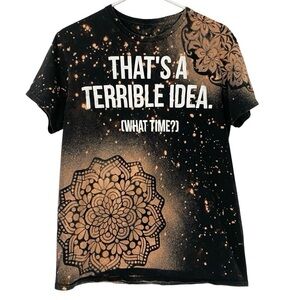Hilarious Tee Mens Size Medium Unisex Handmade Floral Mandala Tshirt T-Shirt